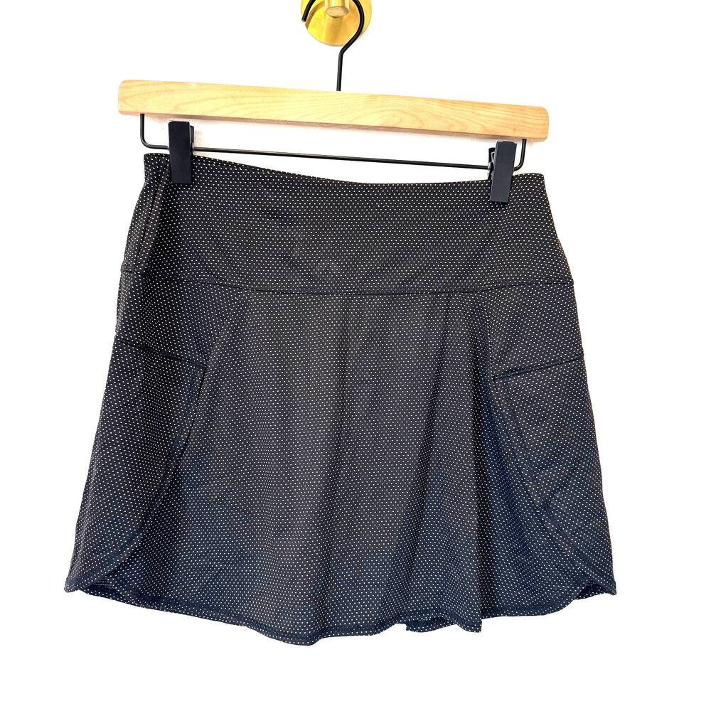Lucky in Love Black White Dot Pleated Tennis Pickleball Skort- Athletic, Preppy